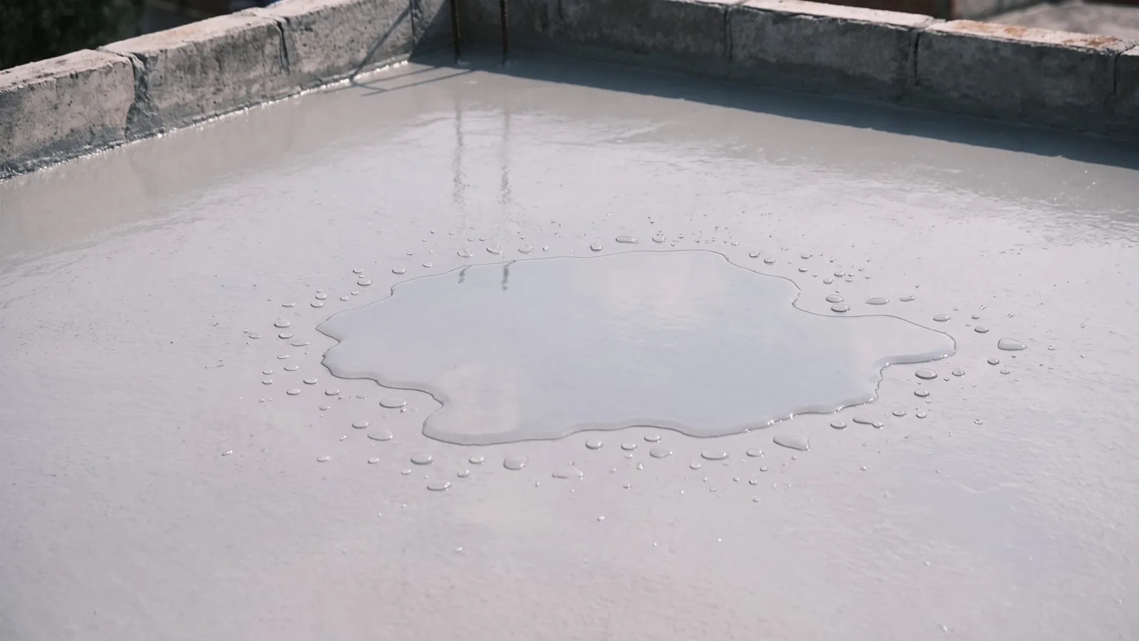 Losa sellada: el agua queda arriba en gotas