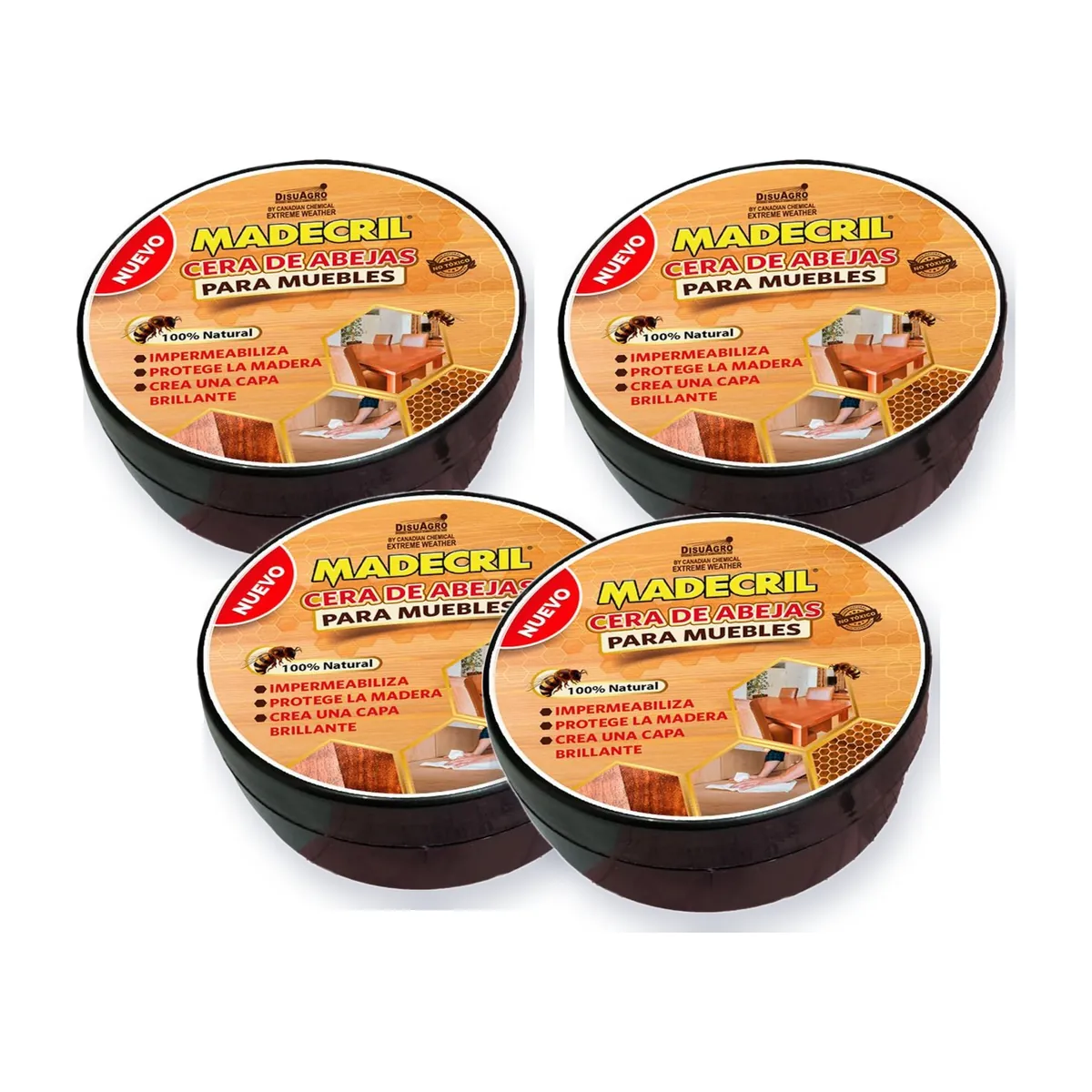 Cuatro latas de cera de 200 g